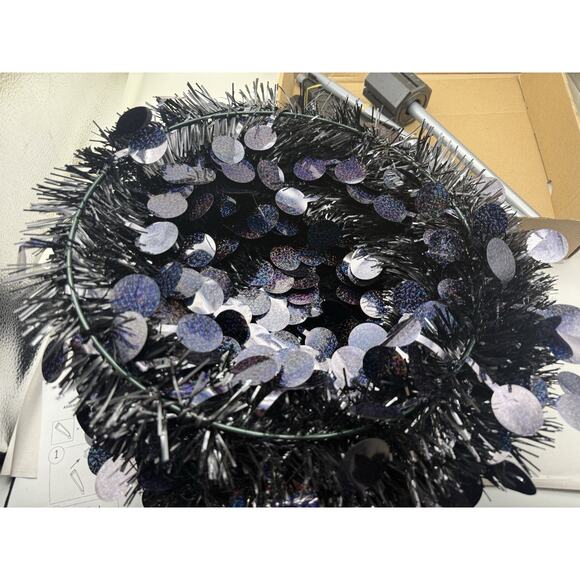 5 ft Black Curved Top Halloween Tree Artificial Crooked Neck Hinged Spruce *read - Picture 11 of 16